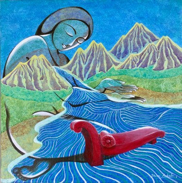 Malerei mit dem Titel "Aloukikam 2 (sublim…" von Uma Makala, Original-Kunstwerk, Acryl
