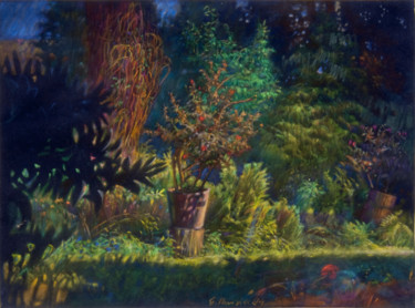 Schilderij getiteld "World lights / Zach…" door Edward Umiński, Origineel Kunstwerk, Pastel