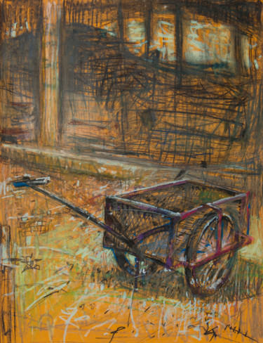 Malarstwo zatytułowany „Rydwan w ogrodzie |…” autorstwa Edward Umiński, Oryginalna praca, Pastel