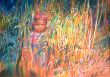 Painting titled "Rdzawość" by Edward Umiński, Original Artwork, Pastel