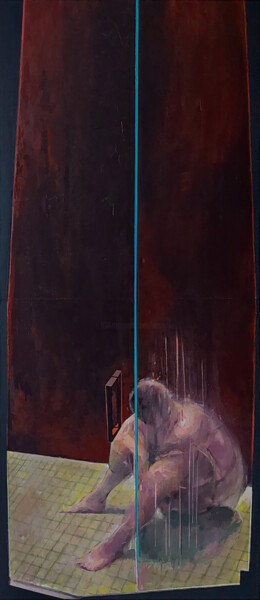 Malarstwo zatytułowany „Postapo” autorstwa Edward Umiński, Oryginalna praca, Akryl Zamontowany na Drewniana rama noszy