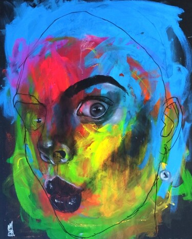 Painting titled "Oh Margot!" by Umo Masada, Original Artwork, Acrylic Mounted on Wood Stretcher frame