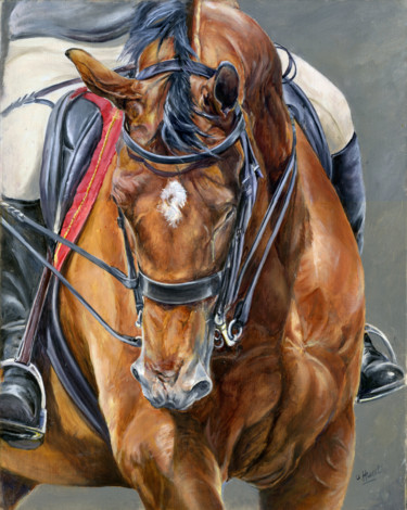 "Horse and rider dre…" başlıklı Tablo Una Hurst tarafından, Orijinal sanat, Petrol