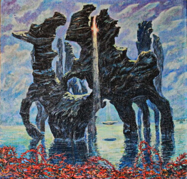 Pittura intitolato "Kraken Beach." da Krnkhv, Opera d'arte originale, Olio