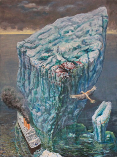 Peinture intitulée "Плавание большого к…" par Krnkhv, Œuvre d'art originale, Huile