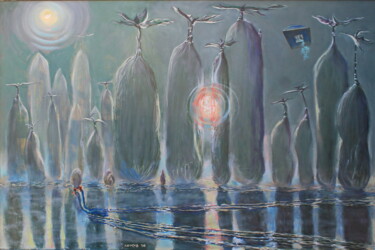 Painting titled "Тишина" by Krnkhv, Original Artwork, Oil