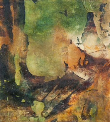 Schilderij getiteld "Woodlands" door Przemek Kret, Origineel Kunstwerk, Olie Gemonteerd op Houten paneel