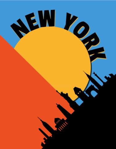 Grafika cyfrowa / sztuka generowana cyfrowo zatytułowany „City Lines New York” autorstwa Une Affaire De Filles, Oryginalna p…