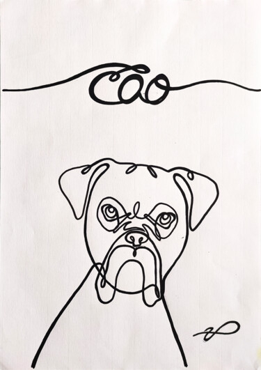 Malerei mit dem Titel "CÃO" von Ulisses Pereira, Original-Kunstwerk, Marker