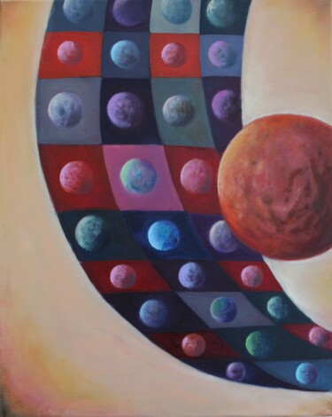 Картина под названием "Матрица: рождение п…" - Iryna Budai, Подлинное произведение искусства, Масло