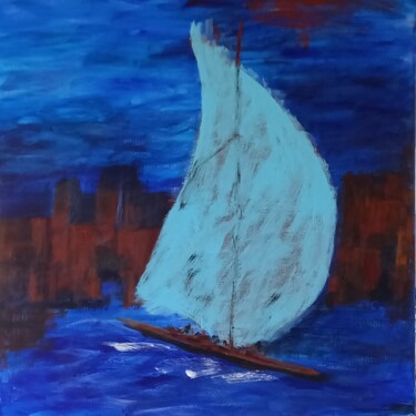 Pittura intitolato "harbour" da Urs Schilt, Opera d'arte originale, Acrilico