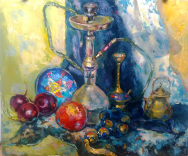 Schilderij getiteld "Hookahs and pomegra…" door Ruslan Prus, Origineel Kunstwerk