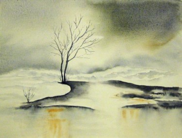 Peinture intitulée "Solitude" par Les Aquarelles D’Uve, Œuvre d'art originale