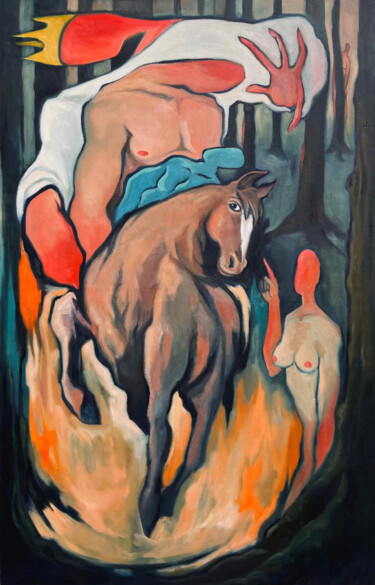 Painting titled "Erlkönig von Goethe" by Uy Nguyen, Original Artwork, Oil