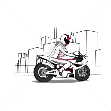 Grafika cyfrowa / sztuka generowana cyfrowo zatytułowany „Sportbike” autorstwa V Karaba, Oryginalna praca, 2D praca cyfrowa
