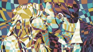 Arte digital titulada "Поцелуй." por Vadim Ankudinov, Obra de arte original, Pintura Digital