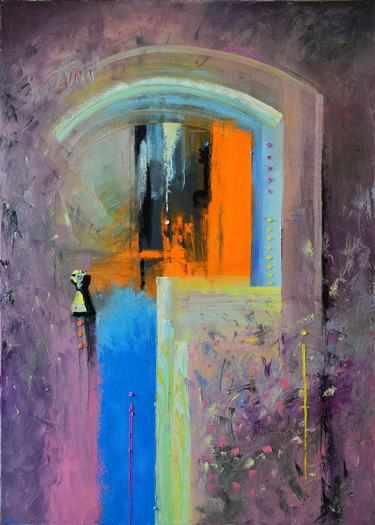 Malerei mit dem Titel "The door to Sotheby…" von Vadim Stolyarov, Original-Kunstwerk, Öl