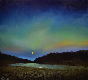 绘画 标题为“Ночная река” 由Vadim Stolyarov, 原创艺术品, 油
