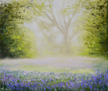 Pittura intitolato "Дерево в тумане" da Vadim Stolyarov, Opera d'arte originale, Olio
