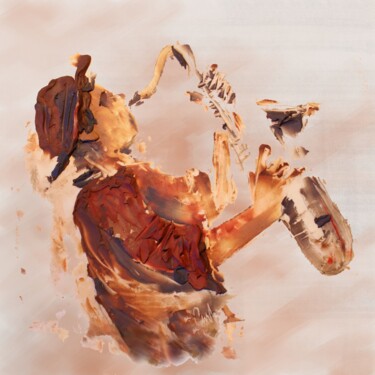 Painting titled "Saxophonist" by Vadim Studenov, Original Artwork, Oil