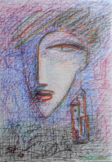 Malerei mit dem Titel "Romantic Christina." von Vadim Studenov, Original-Kunstwerk, Pastell