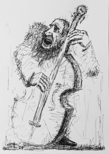 Drawing titled "My beloved, come ou…" by Vadim Studenov, Original Artwork, Gel pen