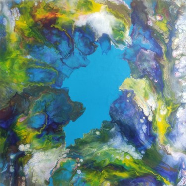 Malarstwo zatytułowany „Inner blue” autorstwa Vafa Majidli, Oryginalna praca, Akryl Zamontowany na Drewniana rama noszy
