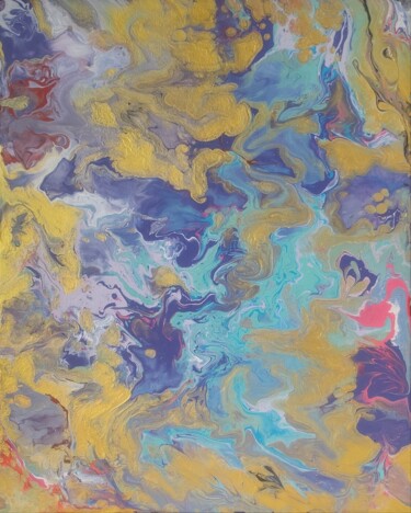 제목이 "Exotic Violet"인 미술작품 Vafa Majidli로, 원작, 아크릴 나무 들것 프레임에 장착됨