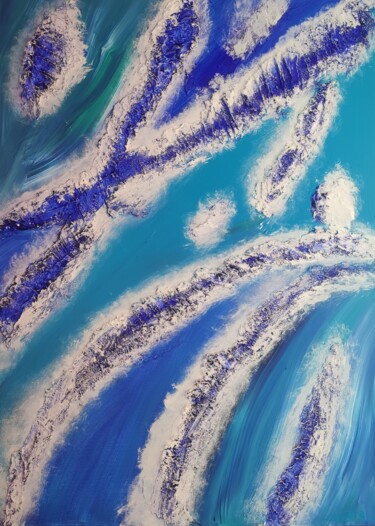 Flowing Waters, Acrylic Painting, Blue Water, Acrylics, Canvas Board,  Painting, Realistic Painting, Realistic Art, 