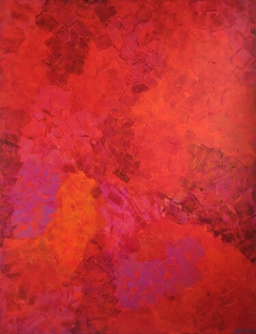 Pittura intitolato "Dancing with Fire" da Vafa Majidli, Opera d'arte originale, Acrilico