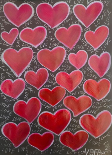 Malerei mit dem Titel "Love. Magenta pink…" von Vafa Majidli, Original-Kunstwerk, Acryl