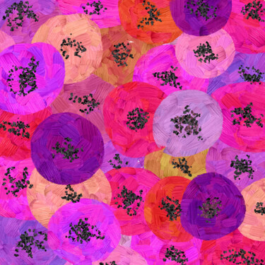 Druckgrafik mit dem Titel "Colorful Poppies -…" von Vafa Majidli, Original-Kunstwerk, Digitaldruck