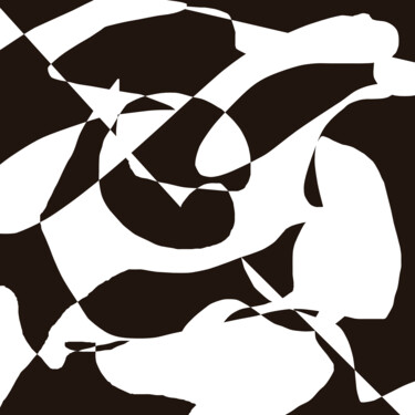 Druckgrafik mit dem Titel "Black & White dance…" von Vafa Majidli, Original-Kunstwerk, Digitaldruck