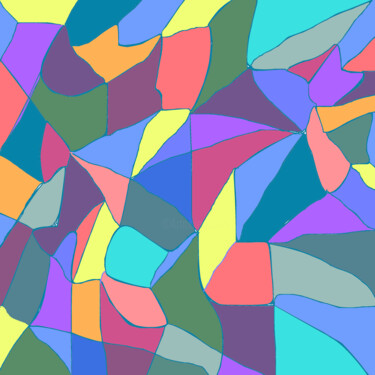 「Mirrors. Colorful G…」というタイトルの製版 Vafa Majidliによって, オリジナルのアートワーク, デジタルプリント