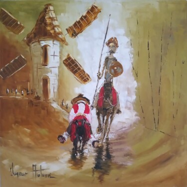「Dom Quixote de La M…」というタイトルの絵画 Vagner Autuoriによって, オリジナルのアートワーク, オイル