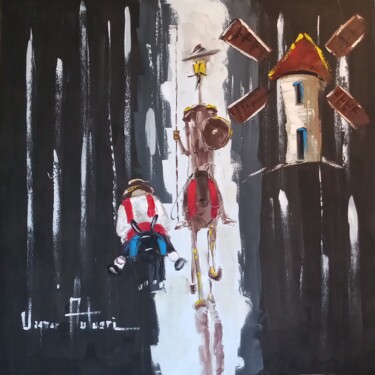 Painting titled "Portal de Dom Quixo…" by Vagner Autuori, Original Artwork, Oil