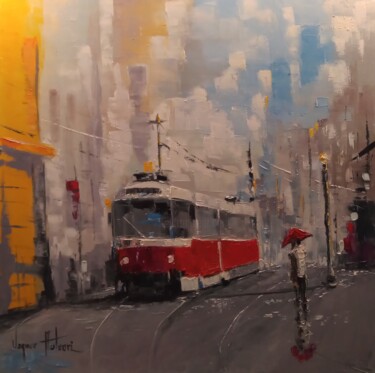 Painting titled "Cidade Europeia" by Vagner Autuori, Original Artwork, Oil