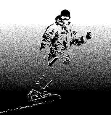 Grafika cyfrowa / sztuka generowana cyfrowo zatytułowany „Snowboarder” autorstwa Vaïni, Oryginalna praca, Fotomontaż