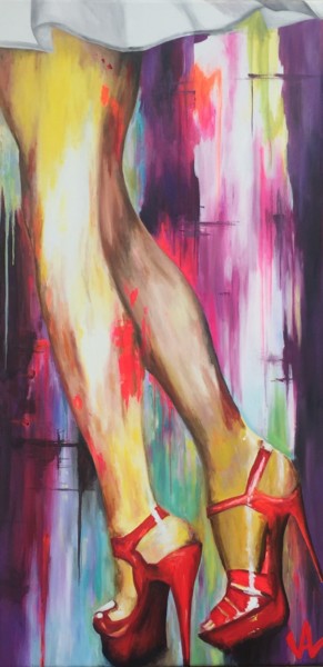"I love my red shoes" başlıklı Tablo Val Escoubet tarafından, Orijinal sanat, Akrilik