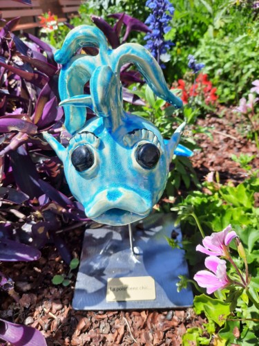 Sculpture titled "LA POISSONNE CHIC..." by Valerie Perron, Original Artwork, Ceramics