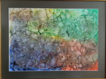 Ζωγραφική με τίτλο "Frozen Colors" από Valdas Nariunas, Αυθεντικά έργα τέχνης, Γκουάς Τοποθετήθηκε στο Αλουμίνιο