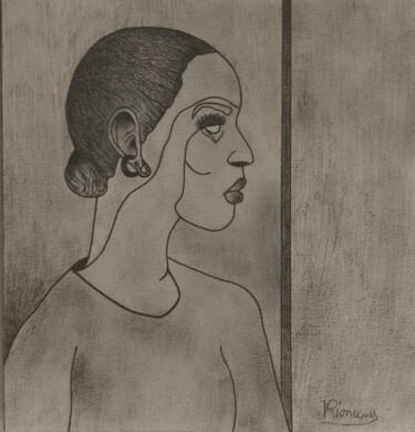 "Profil de femme" başlıklı Resim Valentin Rionceny tarafından, Orijinal sanat, Kalem