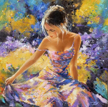 Картина под названием "flowering" - Valentina Audariene, Подлинное произведение искусства, Масло