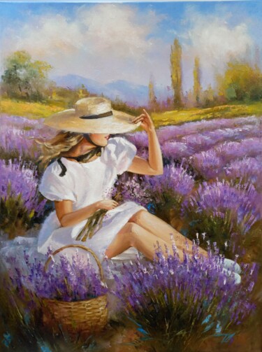 Pintura intitulada "Lavender" por Valentina Audariene, Obras de arte originais, Óleo