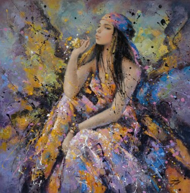 Painting titled "Butterfly" by Valentina Audariene, Original Artwork, Oil