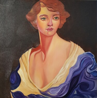 Pittura intitolato "Portrait of a woman" da Valentina Baicuianu, Opera d'arte originale, Olio