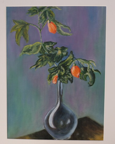 Peinture intitulée "Orange flower in a…" par Valentina Lazdina, Œuvre d'art originale, Huile
