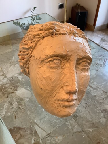 Sculpture titled "Il pensiero" by Valentina Majer, Original Artwork, Clay