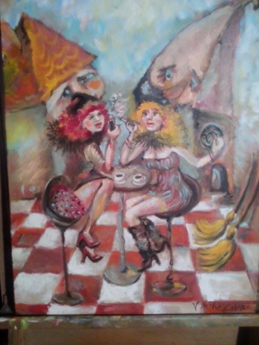 Peinture intitulée "Le streghe casa e c…" par Valentina Mihaylova, Œuvre d'art originale, Huile
