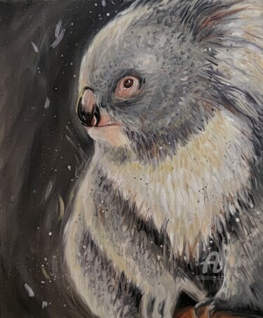 Painting titled "Koala, animals pain…" by Valentina Reymer, Original Artwork, Oil